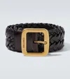Tom Ford Woven Leather Belt In Black