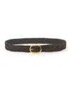 Tom Ford Woven Leather Belt For Men In Black