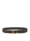 Tom Ford Woven Leather Belt For Men In Brown