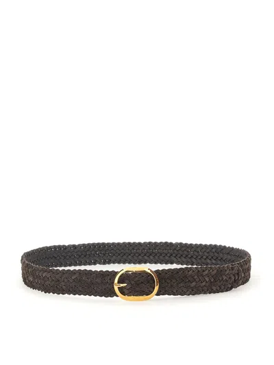 Tom Ford Woven Leather Belt In Brown
