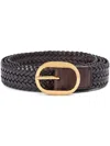 Tom Ford Woven Leather Belt In Brown