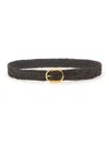 Tom Ford Woven Leather Belt For Men In Brown