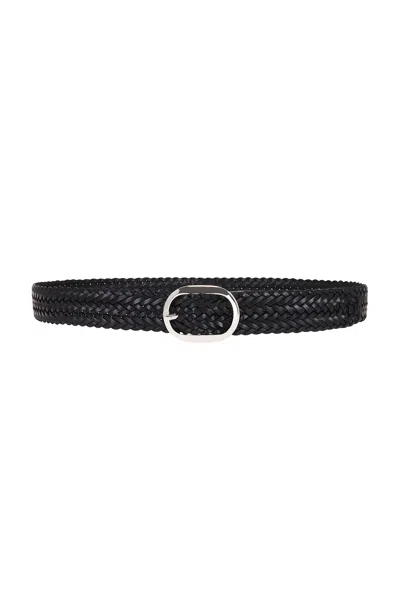 Tom Ford Woven Leather Oval Buckle Belt 30 Mm In Black