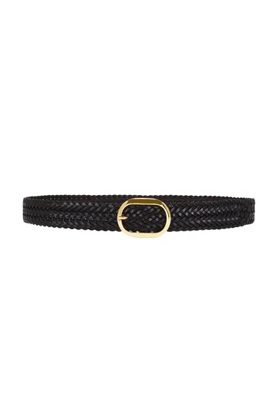 Tom Ford Woven Leather Oval Buckle Belt 30 Mm In Dark Brown