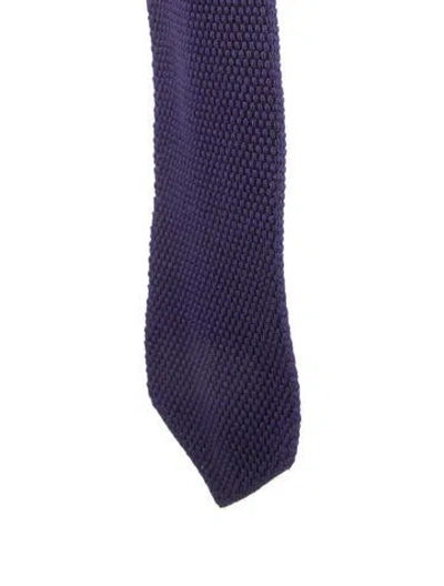 Pre-owned Tom Ford Woven Tie In Purple
