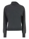 Tom Ford Wrap Collar Cashmere Blend Sweater In Black