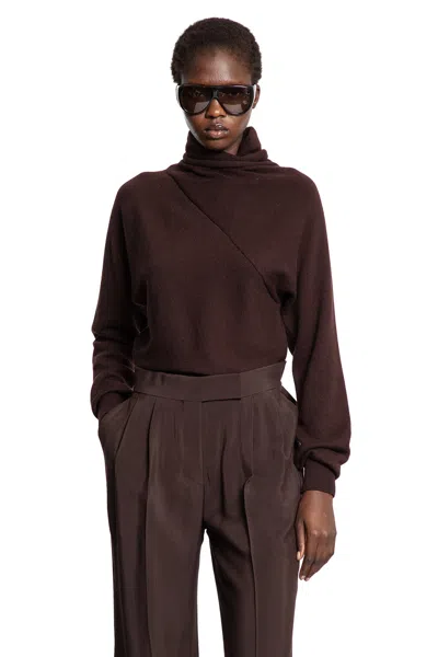 Tom Ford Wrap Collar Sweater In Brown