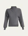 Tom Ford Wrap-neck Fine Cashmere-cotton Sweater In Gray