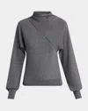 Tom Ford Wrap-neck Fine Cashmere-cotton Sweater In Gray