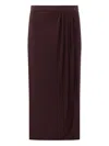 Tom Ford Wrap Pleated Maxi Skirt In Brown