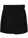 Tom Ford Metallic Tweed Wrap Miniskirt In Black