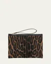 Tom Ford Wristlet Pouch Bag In Jacquard And Calf Leather