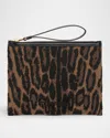 Tom Ford Wristlet Pouch Bag In Jacquard And Calf Leather