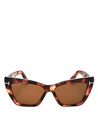 Tom Ford Wyatt Cat Eye Sunglasses, 56mm In Brown