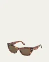 Tom Ford Wyatt Plastic Cat-eye Sunglasses In Brown
