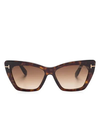 Tom Ford Wyatt Sunglasses In Brown