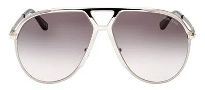 Tom Ford Xavier M Ft1060 16b Aviator Sunglasses In Silver