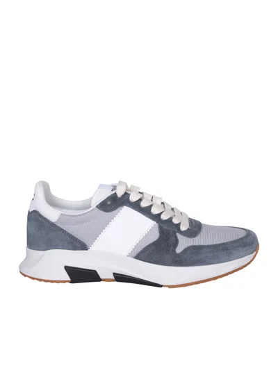 Tom Ford Yagga White Trainers In Blue