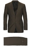 Tom Ford Yarn Dyed Mikado Shelton Suit In Green Wood