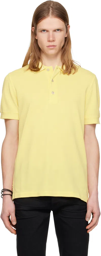 Tom Ford Cotton Blend Polo Shirt Short Sleeves In Neutral