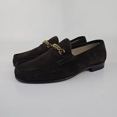 Pre-owned Tom Ford York Dark Ebony Brown Suede Loafers Ss24