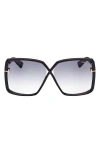 TOM FORD YVONNE 63MM OVERSIZE GRADIENT BUTTERFLY SUNGLASSES