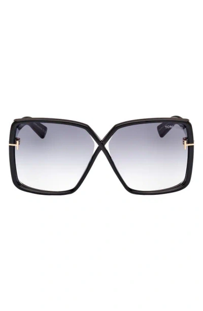 TOM FORD YVONNE 63MM OVERSIZE GRADIENT BUTTERFLY SUNGLASSES