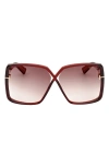 Tom Ford Yvonne Oversize-frame Sunglasses In Red