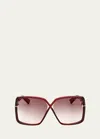 Tom Ford Yvonne Oversize-frame Sunglasses In Red