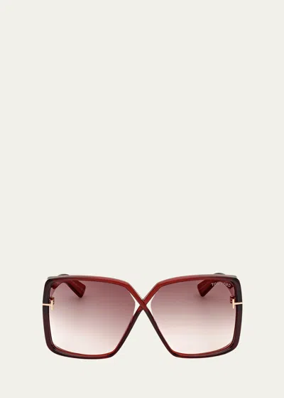 TOM FORD YVONNE ACETATE BUTTERFLY SUNGLASSES