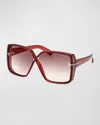 Tom Ford Women's Yvonne 63mm Butterfly Sunglasses In Red