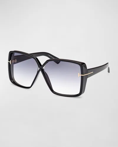 Tom Ford Yvonne Acetate Butterfly Sunglasses In Black