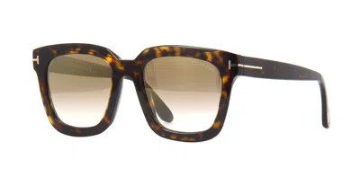 Pre-owned Tom Ford Yvonne Ft 1117 Shiny Black/grey Shaded (01b) Sunglasses In Brown Shaded Mirror