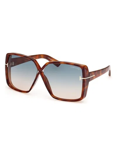 Tom Ford Yvonne Ft1117 53p Sunglasses In Havana