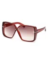 Tom Ford Women's Yvonne 63mm Butterfly Sunglasses In Red
