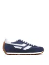 Tom Ford Navy Suede And Mesh Sneakers With Contrast Stripes In Azul