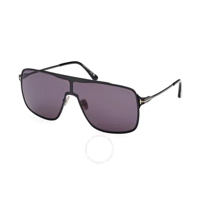 Tom Ford Zappa Smoke Oversized Men's Sunglasses Ft1173 01a 69 In Black