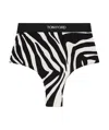 Tom Ford Zebra Print High-rise Briefs In Black