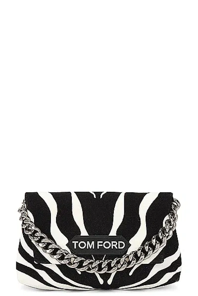 Tom Ford Zebra Print Label Mini Chain Bag In Black & White