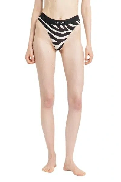 Tom Ford Optical Zebra-print Thong In Black