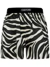 TOM FORD ZEBRA PRINT SILK SHORTS FOR WOMEN IN SS24 COLLECTION