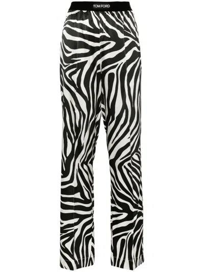 TOM FORD ZEBRA-PRINT SILK TROUSERS