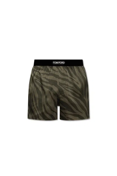 TOM FORD ZEBRA-PRINT STRETCH-SILK BOXERS