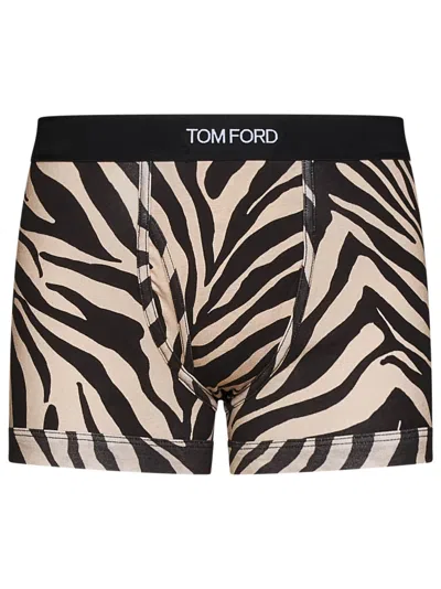 Tom Ford Zebra Printed Boxers In Black