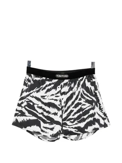 Tom Ford Zebra-print Boxer In Black