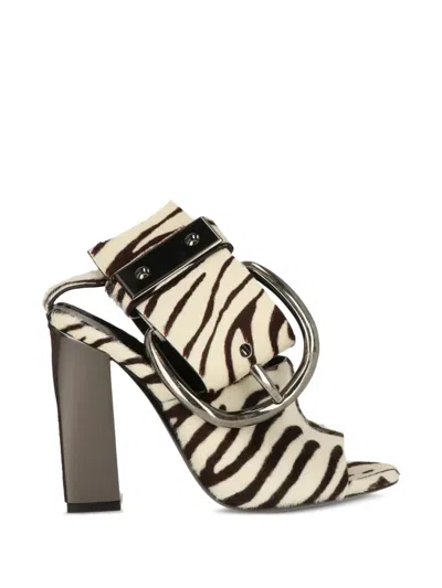 Tom Ford Zebra-print Buckle Sandals In White