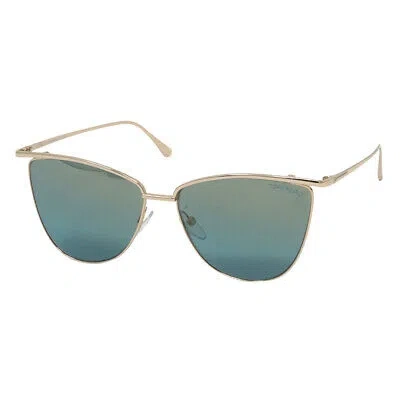 Pre-owned Tom Ford Zeila Ft0654 28x Sunglasses In Blue