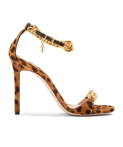 Tom Ford Zenith 105mm Calf-hair Sandals In Brown