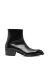 Tom Ford Black Burnished Leather Vincent Boots In Black