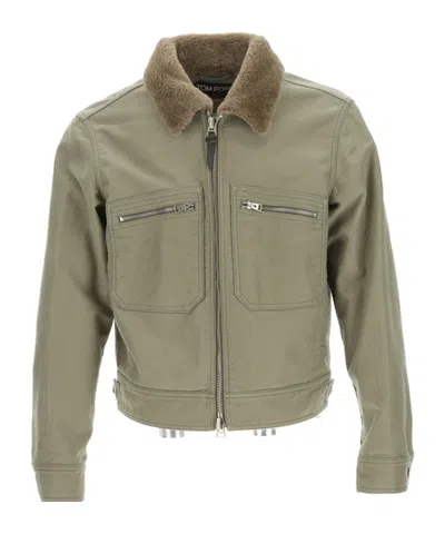 Tom Ford Zip-fastening Jacket In Gray